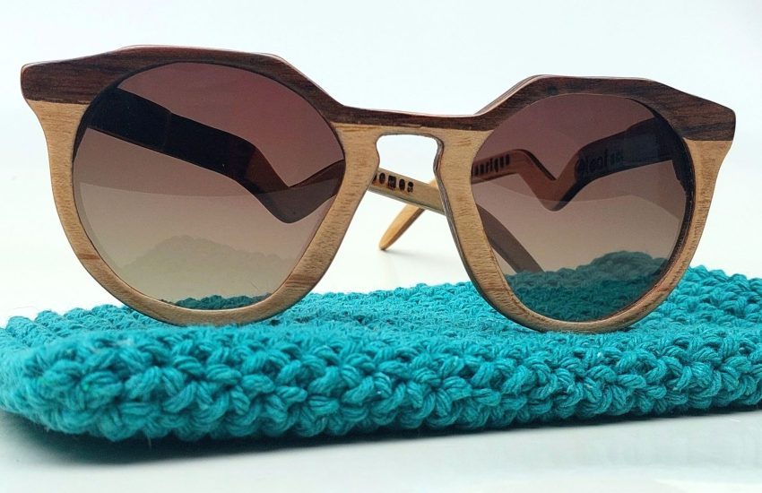 oculos de sol de madeira leaf eco rick marchetado